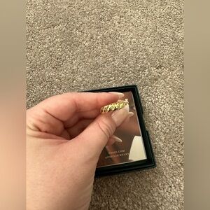 PAVOI 14K Gold Plated Croissant Dome Ring Size 6